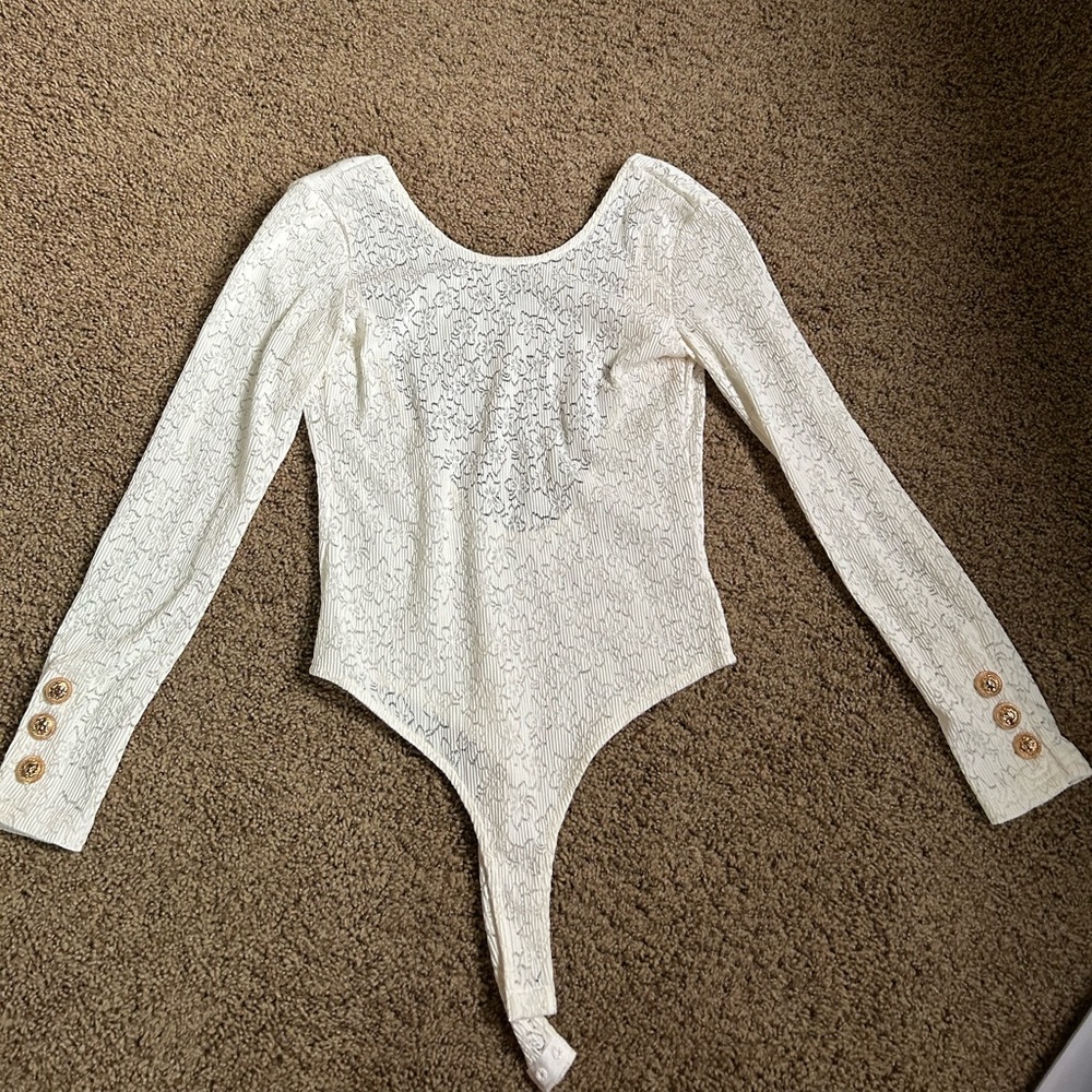 Peace n’ Love Beige Size S/M Bodysuit